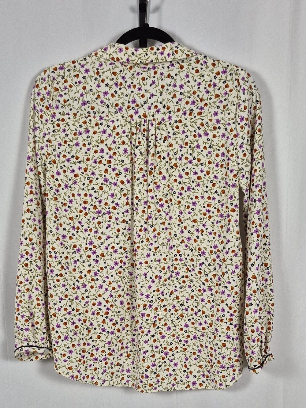 ⭐ Zara Cream Floral Print Long Sleeve Blouse XS - Picture 3 of 10